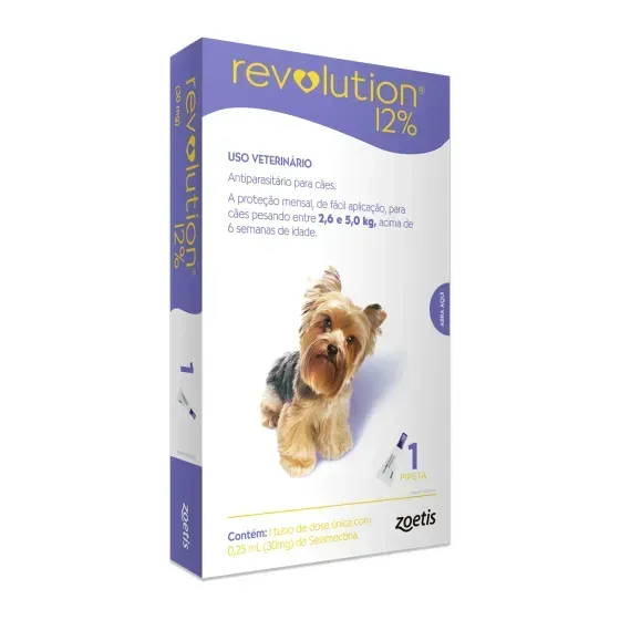 Antipulgas Revolution 12% para Cães de 2,6kg a 5kg
