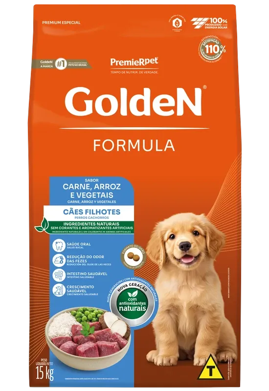 GoldeN Formula Cães Filhotes Carne & Arroz