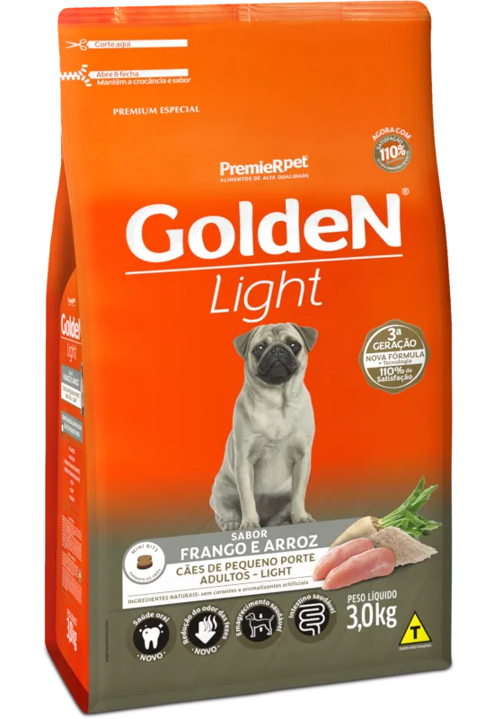 GoldeN Formula Cães Adultos Porte Pequeno Frango & Arroz Light