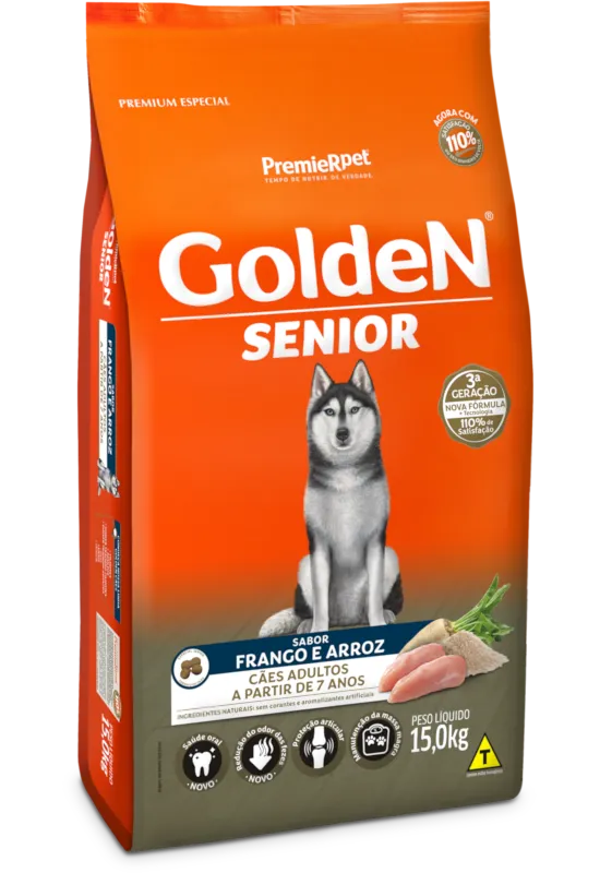 GoldeN Formula Cães Seniores Frango e Arroz