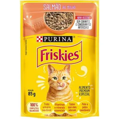 Ração Nestlé Purina Friskies Sachê Salmão ao Molho para Gatos