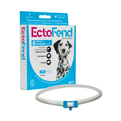 Coleira Antipulgas e Carrapatos Ectofend Azul para Cães Raças Grandes 65 cm