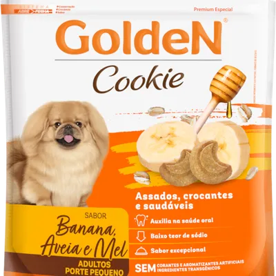GoldeN Cookie Cães Adultos Porte Pequeno Banana, Aveia & Mel