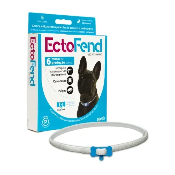 Coleira Antipulgas e Carrapatos Ectofend Azul para Cães Pequenos e Médios 48 cm