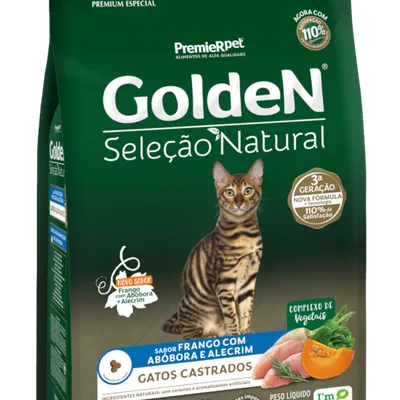 GoldeN Seleção Natural Gatos Castrados Frango com Abóbora & Alecrim