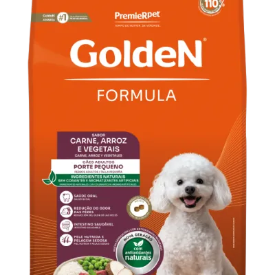 GoldeN Formula Cães Adultos Porte Pequeno Carne e Arroz