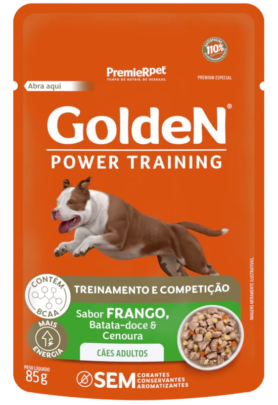 GoldeN Gourmet Cães Adultos Power Training Frango Batata Doce e Cenoura