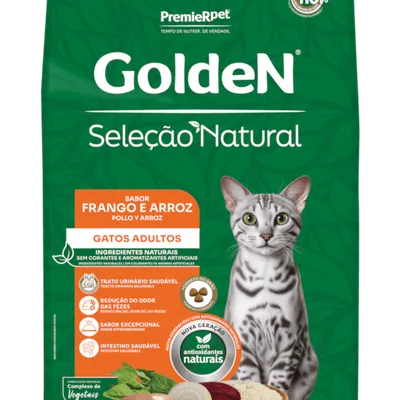 GoldeN Seleção Natural Gatos Adultos Frango e Arroz