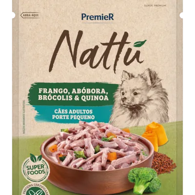 PremieR Nattu Úmidos Cães Adultos Porte Pequeno Frango, Abóbora, Brócolis e Quinoa