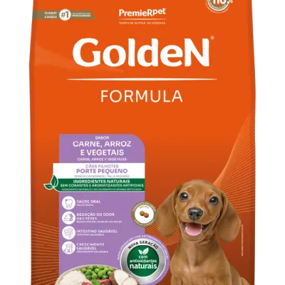GoldeN Formula Cães Filhotes Porte Pequeno Carne & Arroz