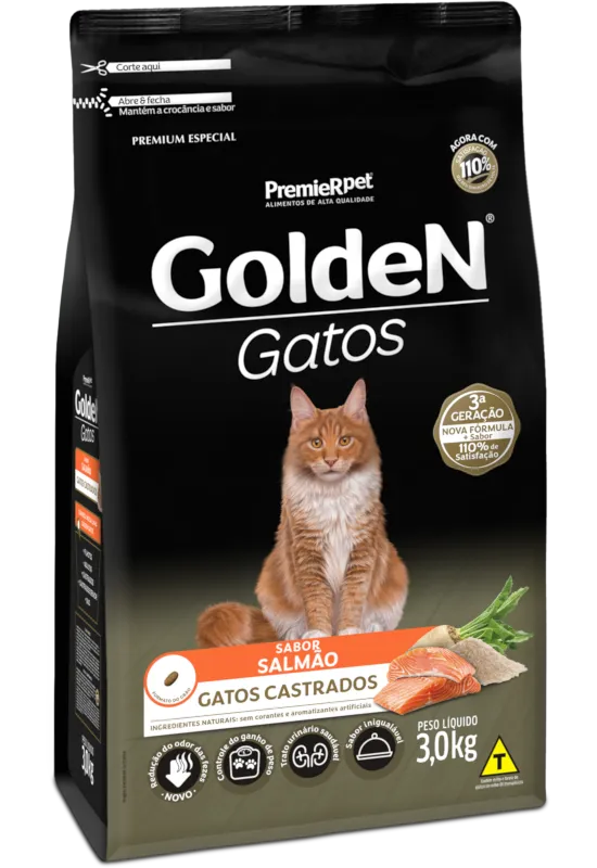 GoldeN Gatos Castrados Salmão