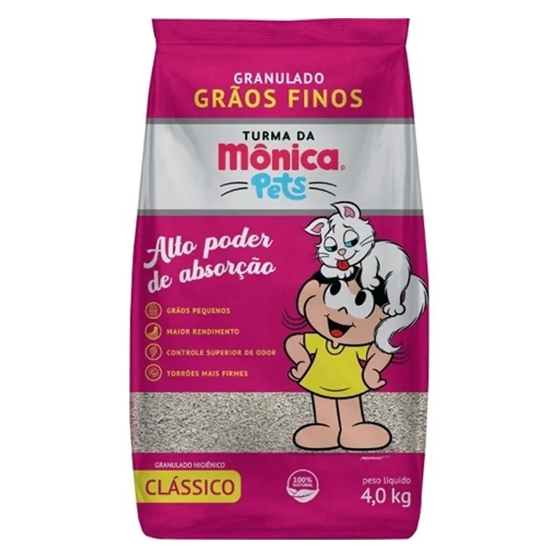 Areia Higiênica Granulada Turma Da Mônica Clássico Para Gatos