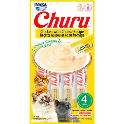 Petisco Churu para Gatos Sabor Galinha e Queijo