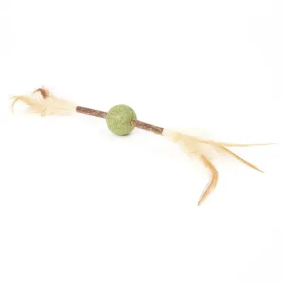 Brinquedo Varinha de Matatabi com Penas e Catnip